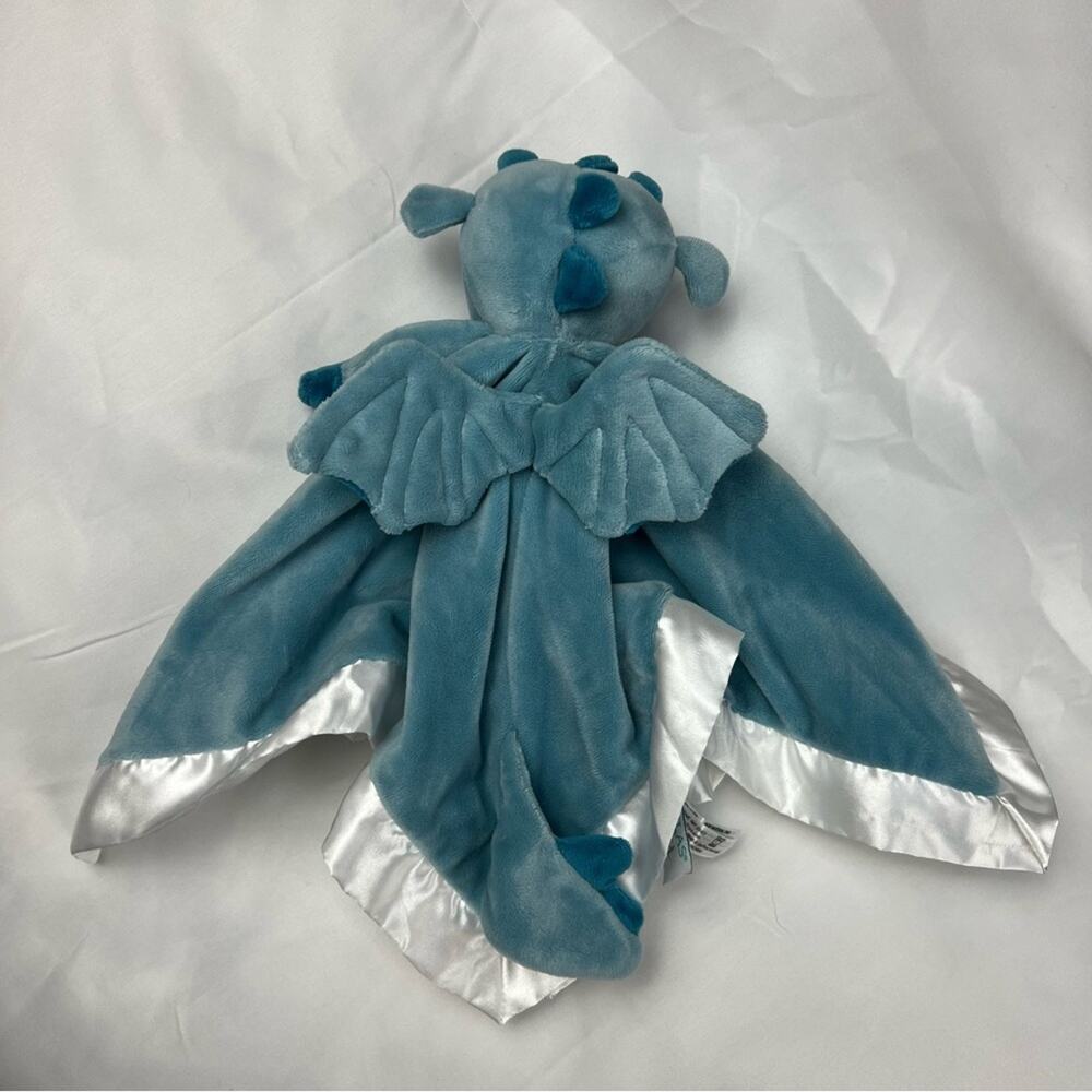 Douglas Baby Dragon Lovey Security Blanket Baby Plushie Fleece Blue Soft Lovie - Picture 5 of 11